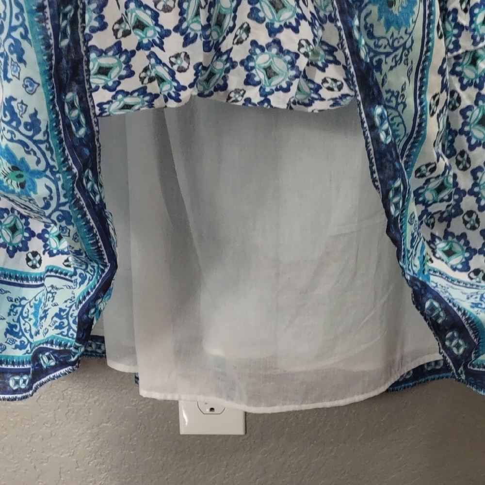 LUCKY BRAND Floral Blue and White Sleeveless Dress - Picture 7 of 17